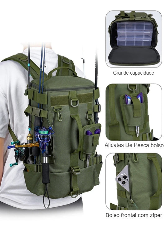mochila para equipamento de pesca e outros