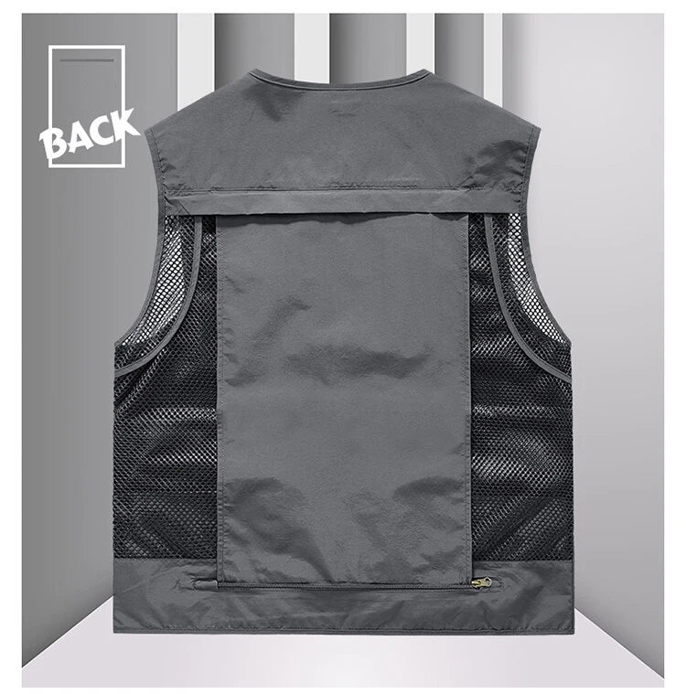 colete multi uso para ao ar livre com 14 bolsos