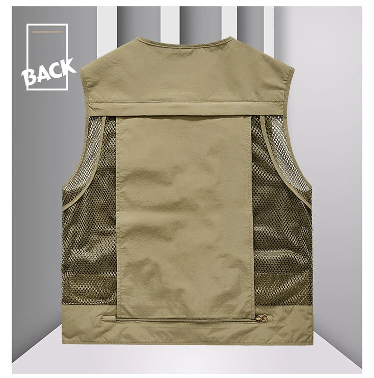 colete multi uso para ao ar livre com 14 bolsos