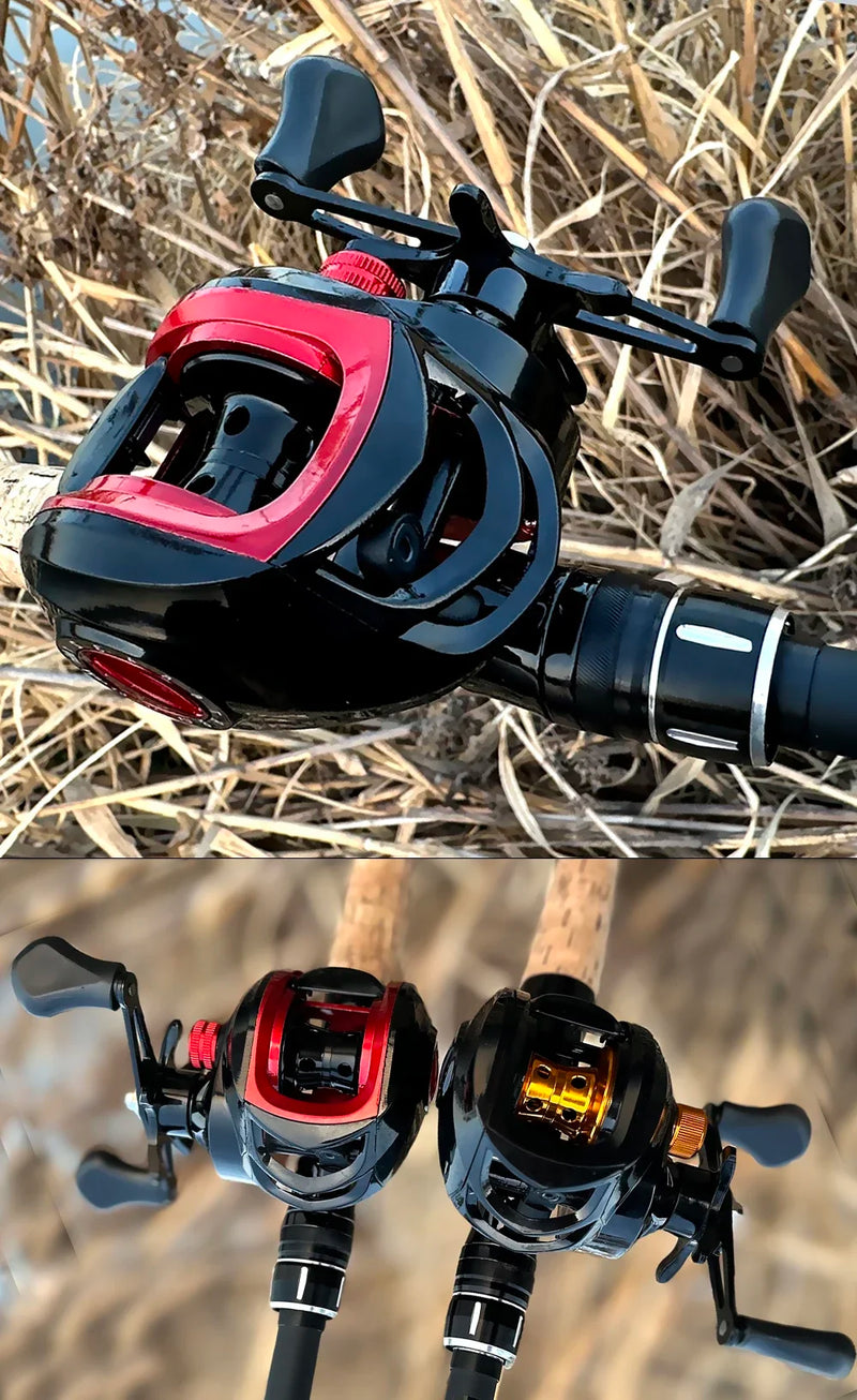 Alta velocidade 7.2: 1 Gear Ratio Baitcasting Carretel de pesca Max Drag 8kg Ultra Light
