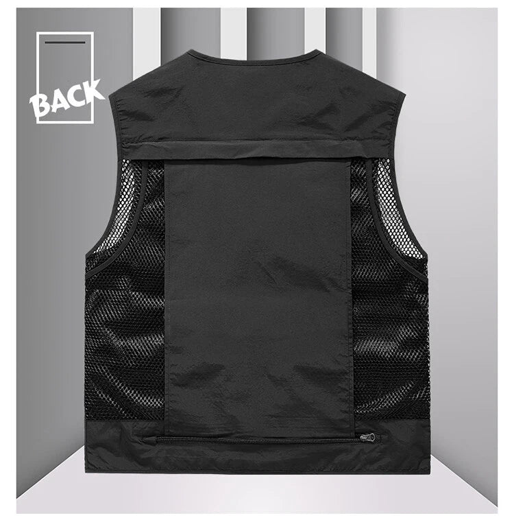 colete multi uso para ao ar livre com 14 bolsos