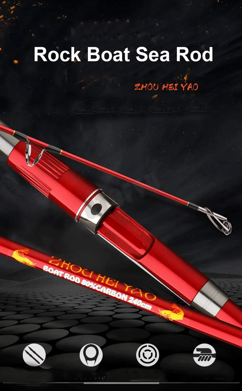 Vara de pesca portátil para barco de pesca Rod Lure Rod Ultralight Hard Carbon Fishing